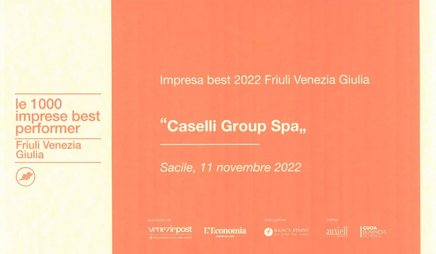 Caselli Group - Premio Top 1000 Imprese Friuli Venezia Giulia